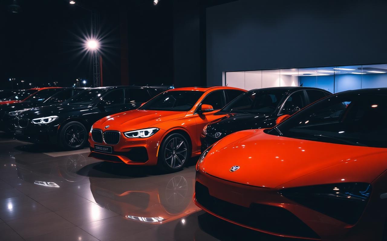 Premium used cars in showroom